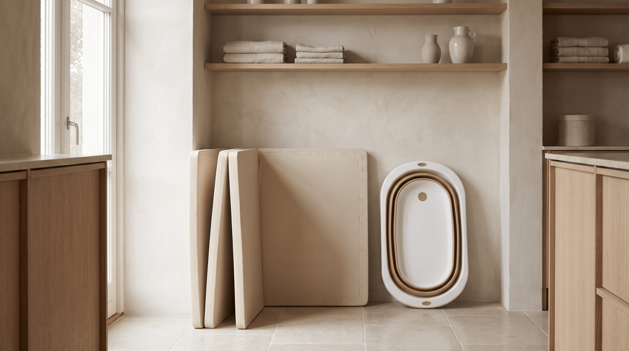 Produits de puériculture rangés et entretenus dans un intérieur épuré - Treelys®