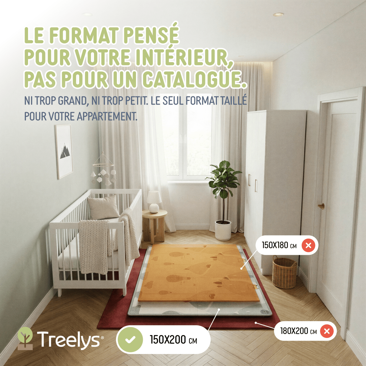 Tapis d'Éveil Bébé Pliable Réversible XPE 15mm Certifié EN71 BPA - Free - Treelys®